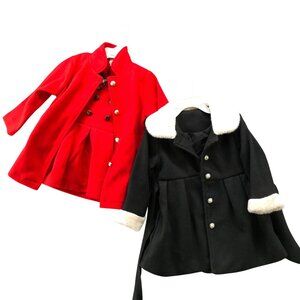 Girls 2T Elegant Dress Coats BUNDLE Black Red Winter Formal Royal Glam